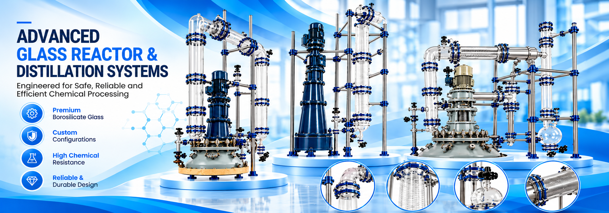 Scientific glass equipment banner