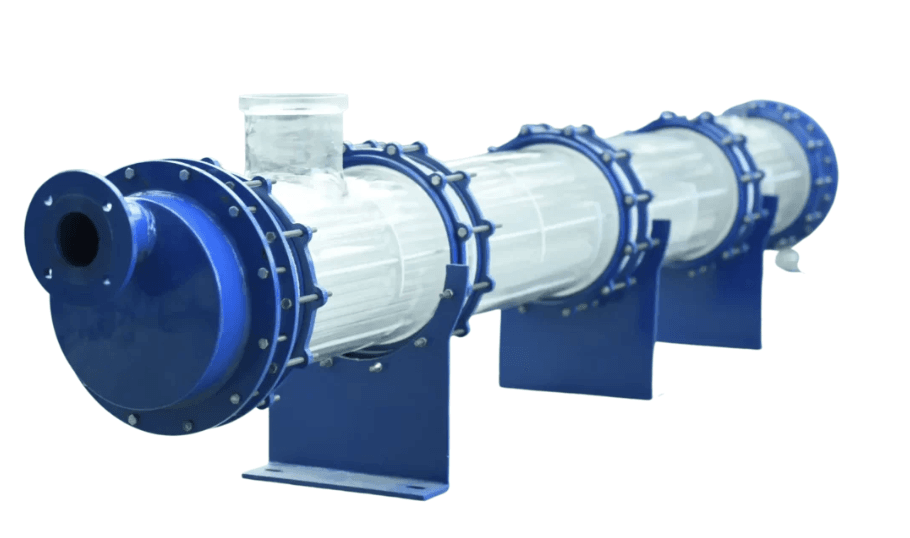 High-efficiency Shell and Tube Heat Exchanger for industrial applications with corrosion-resistant glass and PTFE components
